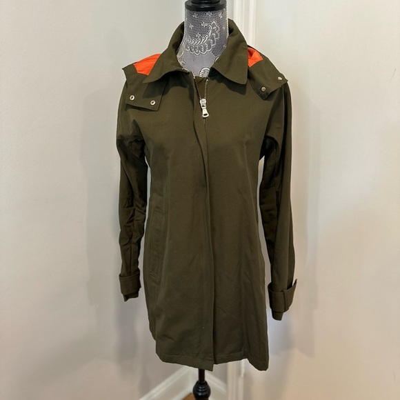 NWOT Vince Camuto Women’s Medium Jacket Dark Green. Full Zip. Removable Hood. - Picture 16 of 16